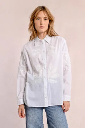 Molly Bracken Palm Embroidered Oversized Shirt