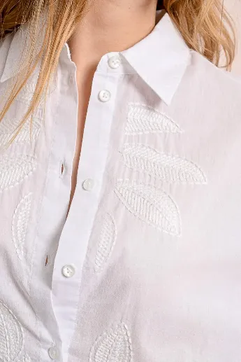 Molly Bracken Palm Embroidered Oversized Shirt