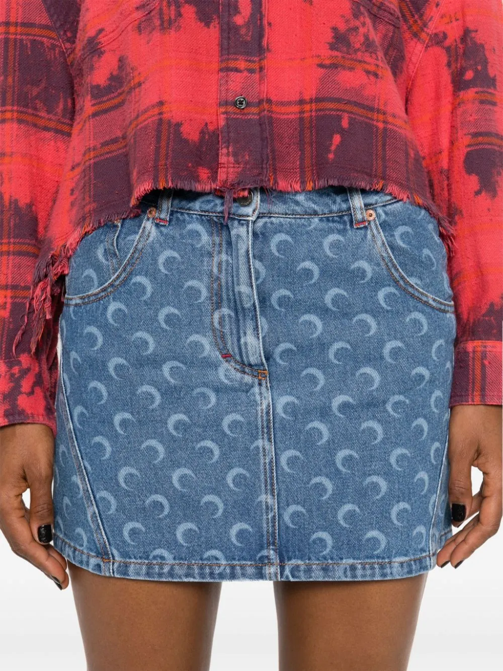 Moon denim mini skirt
