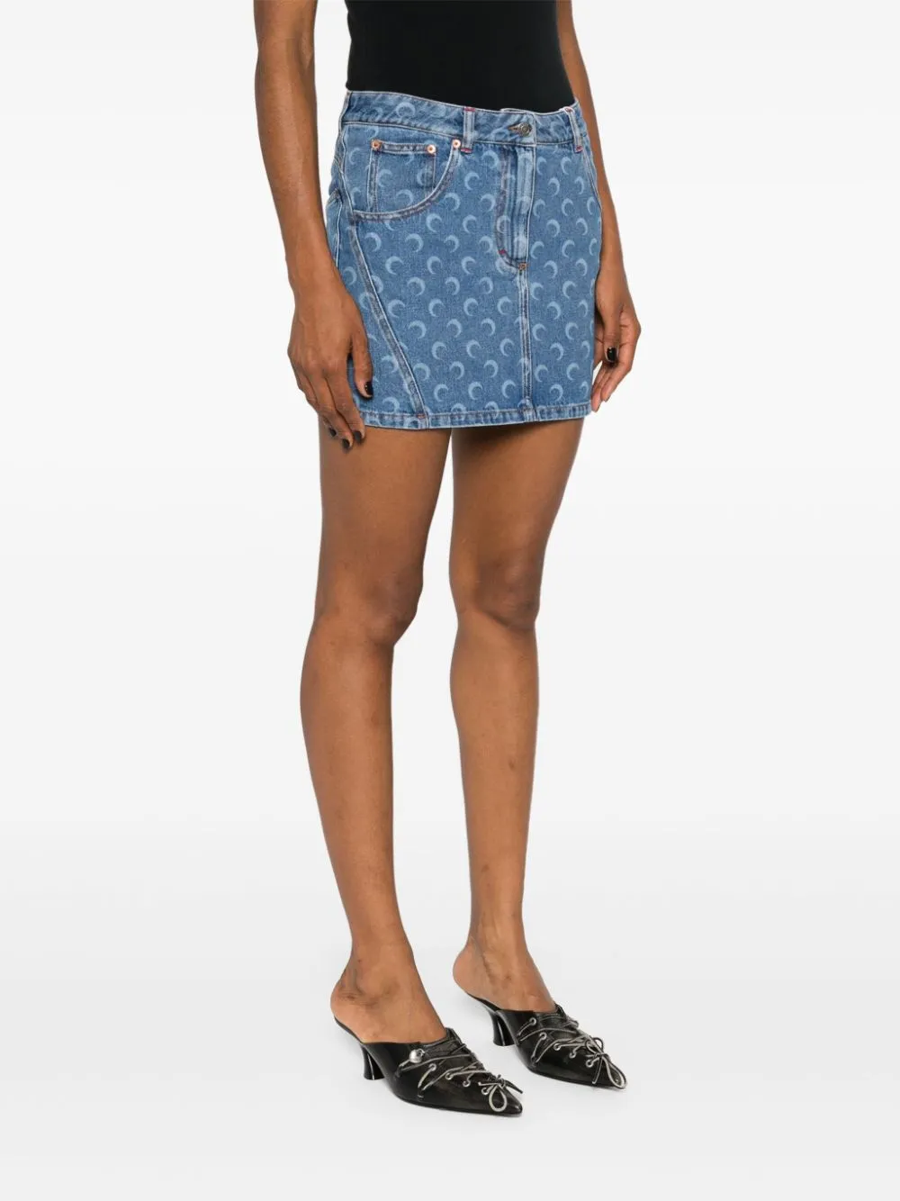 Moon denim mini skirt