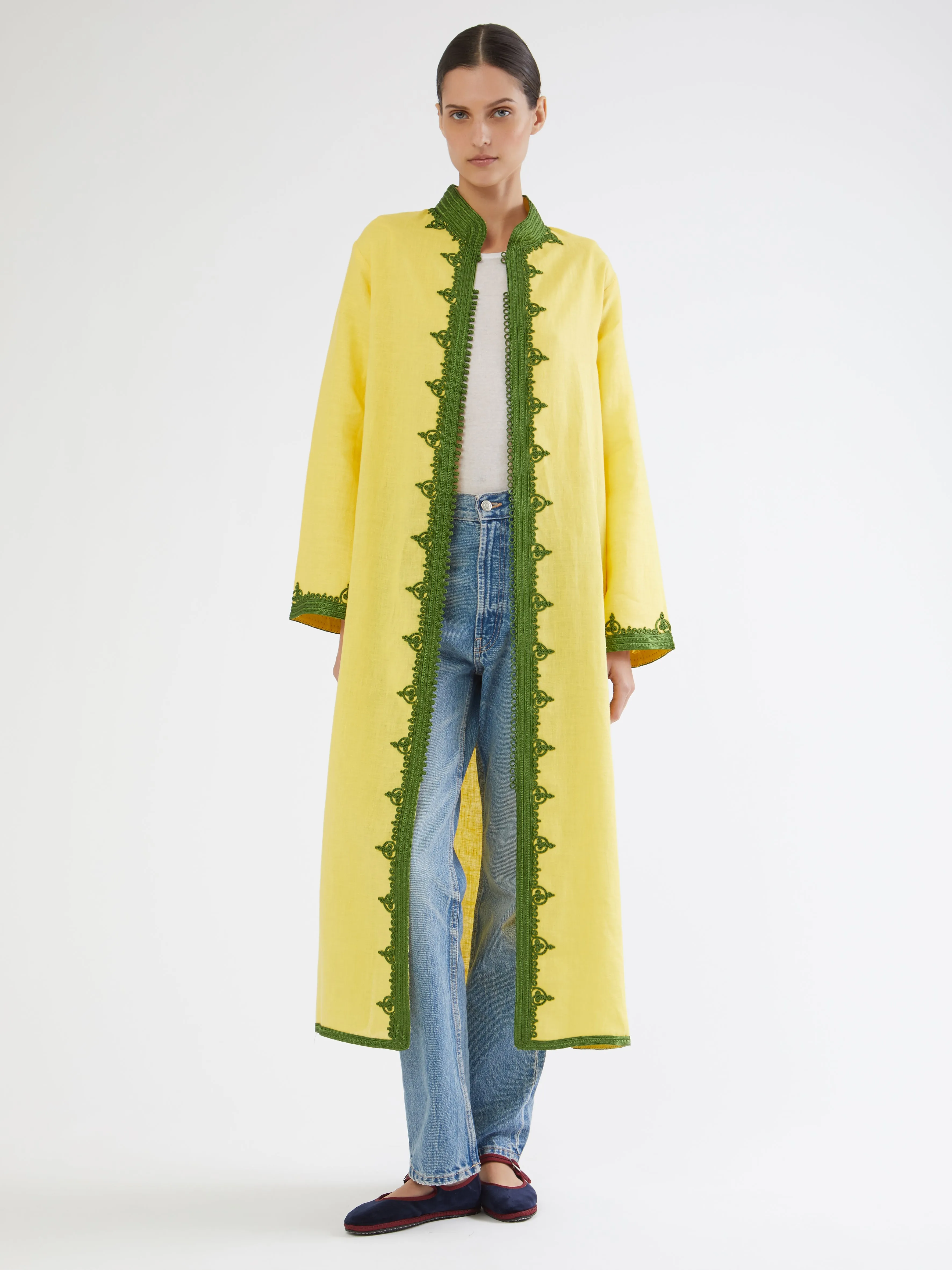 Moroccan linen coat