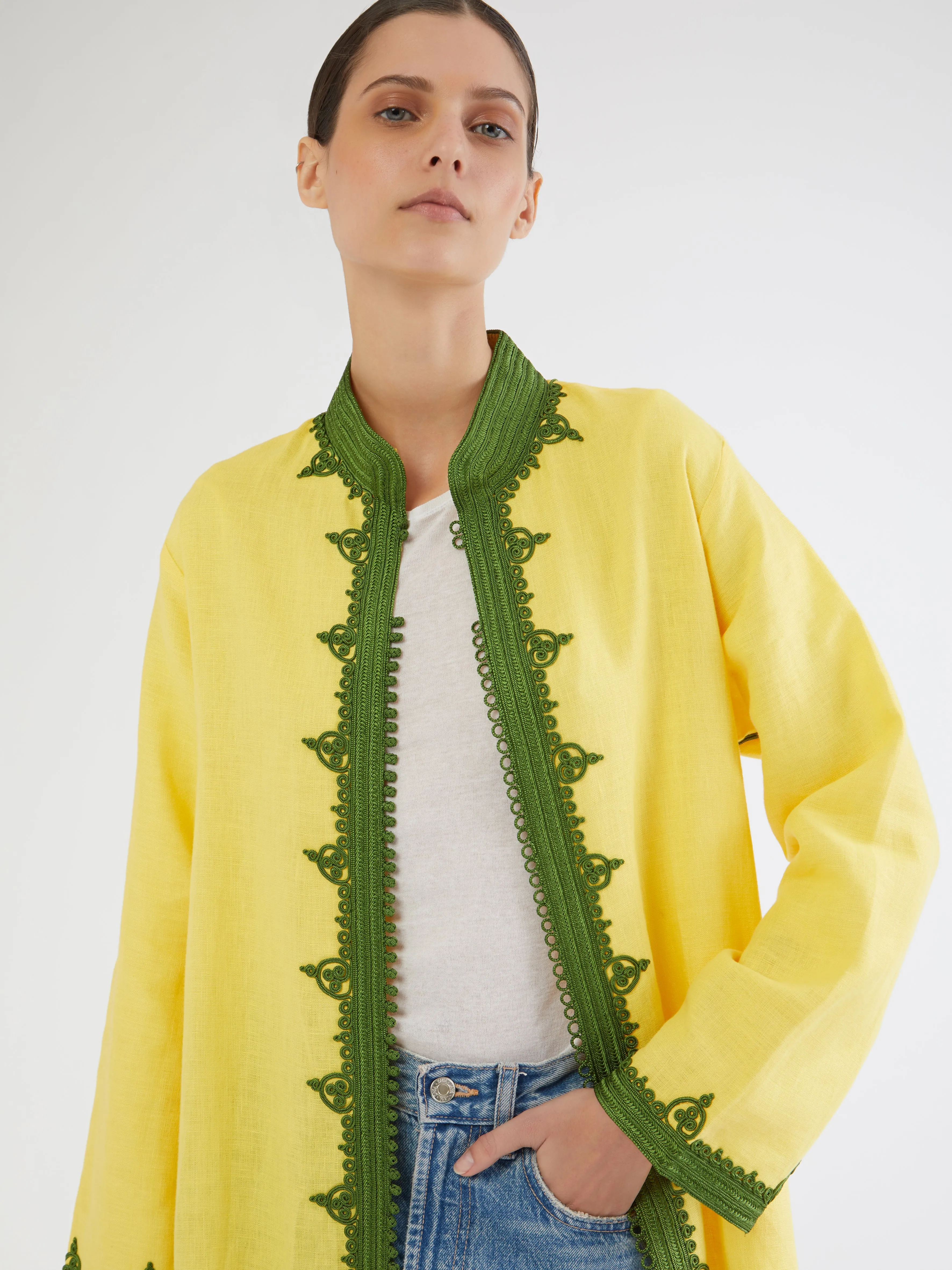 Moroccan linen coat