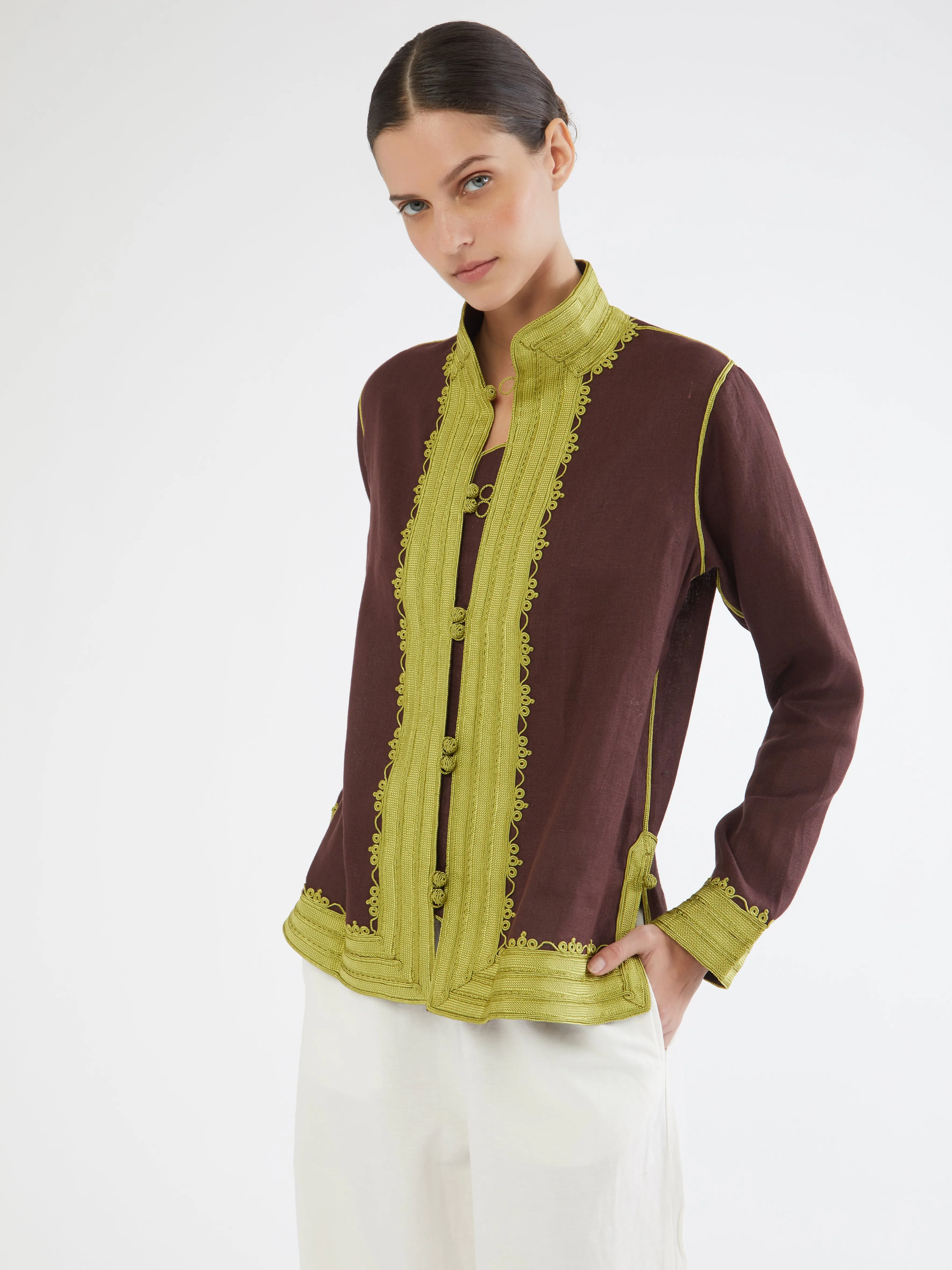 Moroccan linen jacket