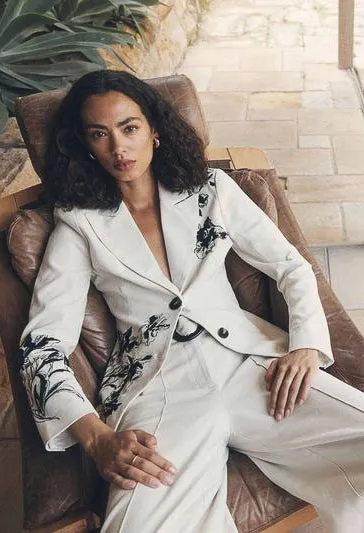 Mos the Label - Lis Embroidery Blazer - Ivory