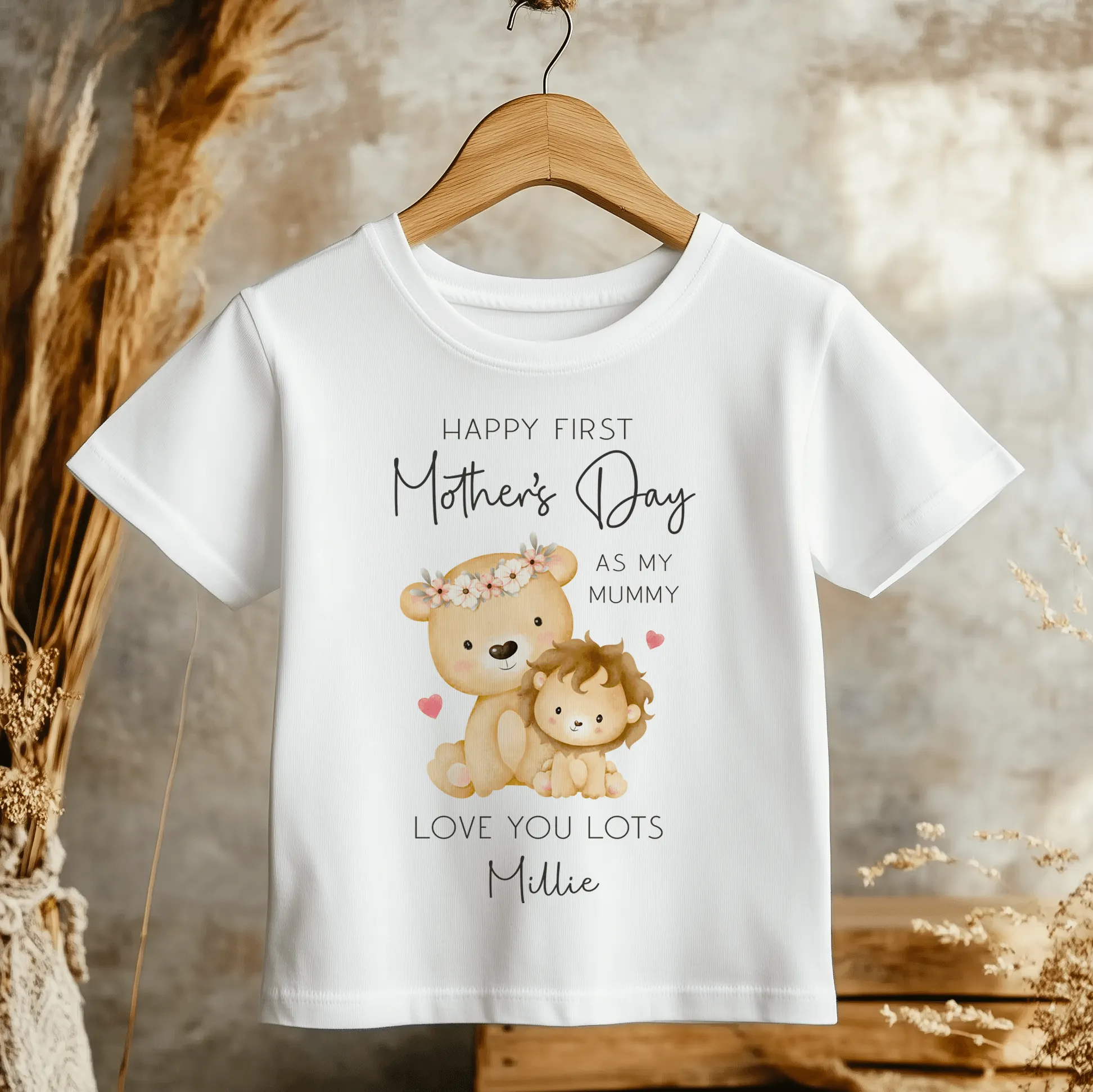 Mother's Day Cute Lions Personalised Toddler & Kids T Shirt