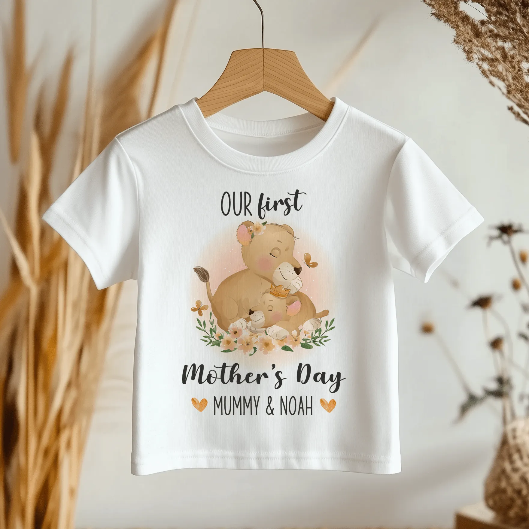 Mother's Day Cute Lions Personalised Toddler & Kids T Shirt