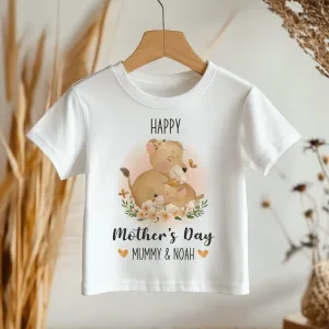 Mother's Day Cute Lions Personalised Toddler & Kids T Shirt