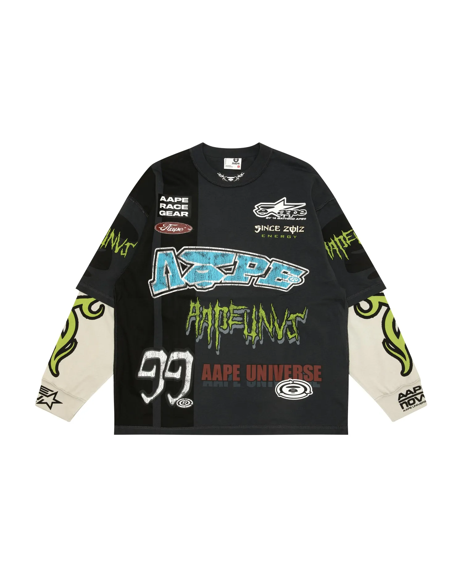 Multi-logo layered long sleeve tee