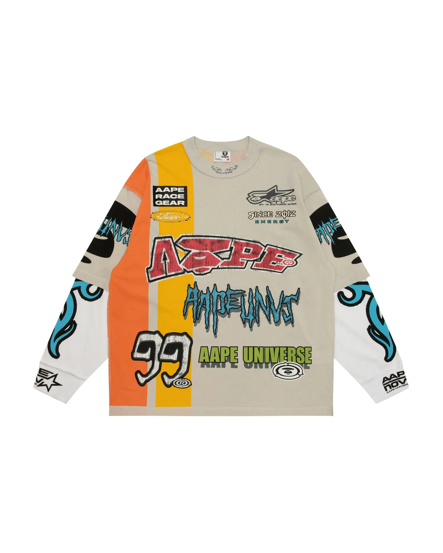 Multi-logo layered long sleeve tee