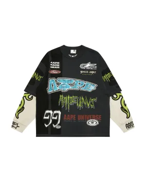 Multi-logo layered long sleeve tee
