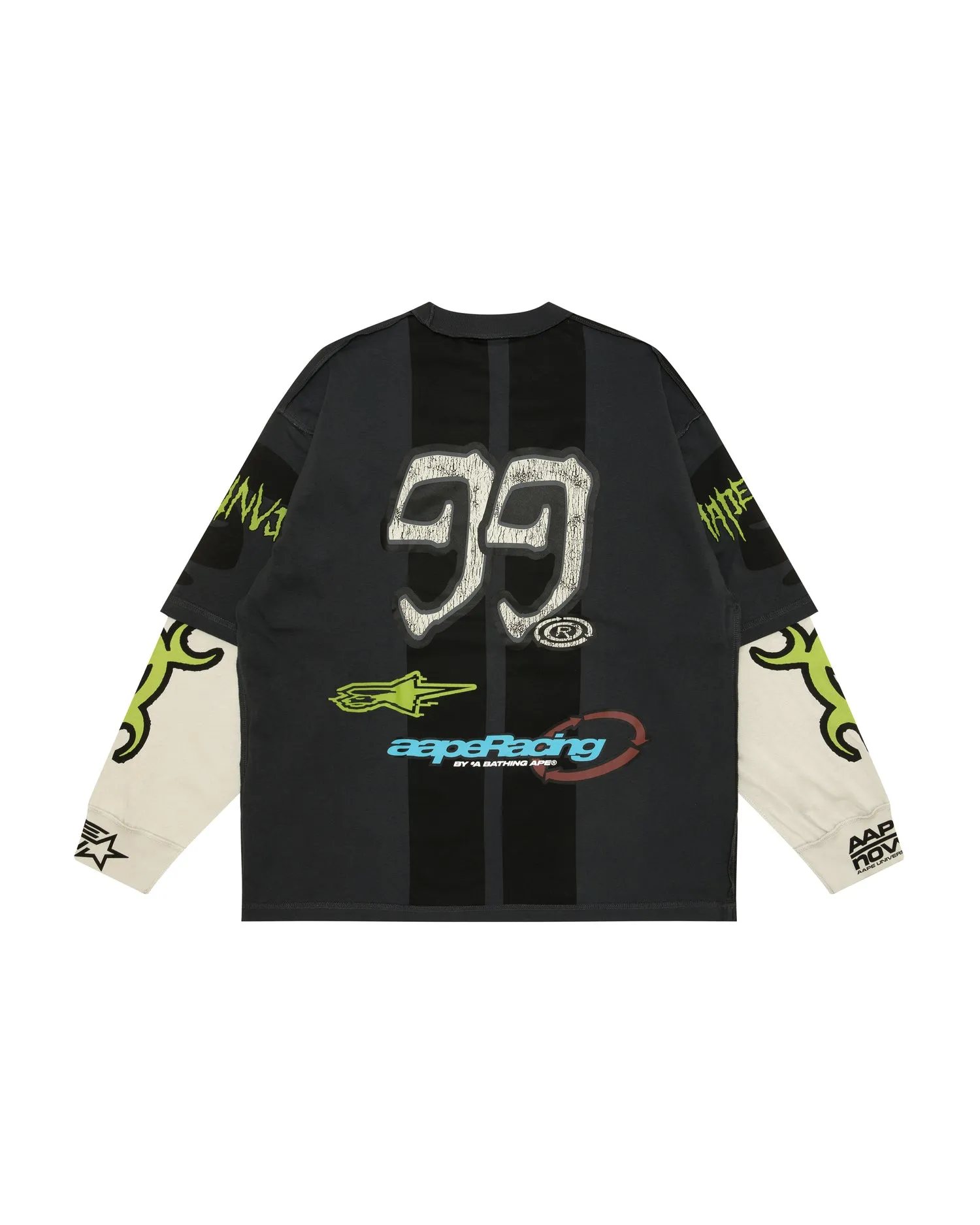 Multi-logo layered long sleeve tee