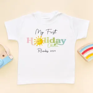 My First Holiday Personalised Toddler & Kids T Shirt