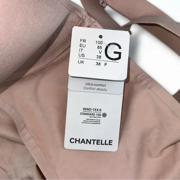 NEW Chantelle Comfort Chic Full Coverage Custom Fit Bra Nude Rose 38G (4D/DDDD)