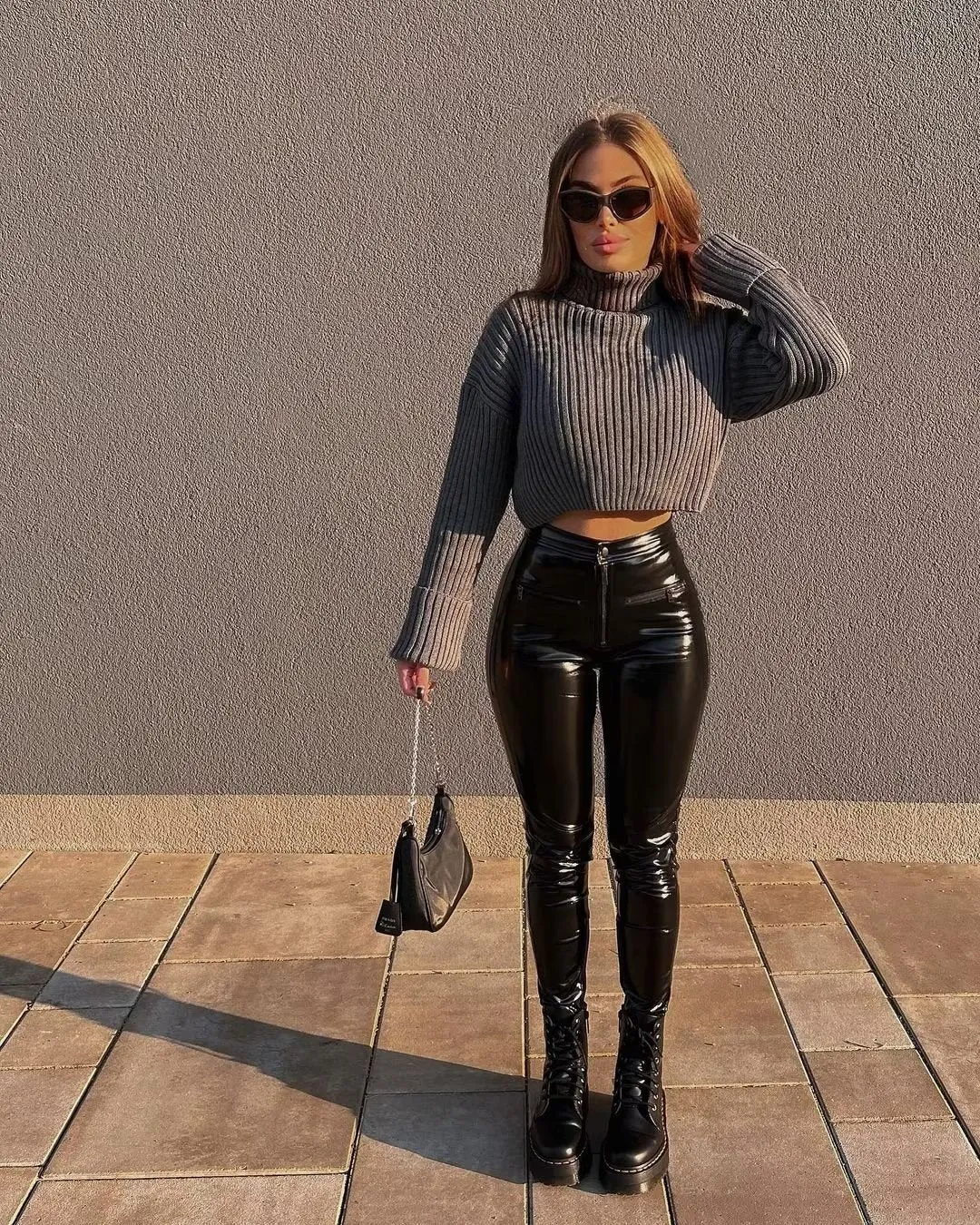 New Fall/Winter Slim Fit Women's Ribbed Turtleneck Knit Sweater, Fashionable and Warm Solid Color Pullover S-240804-26