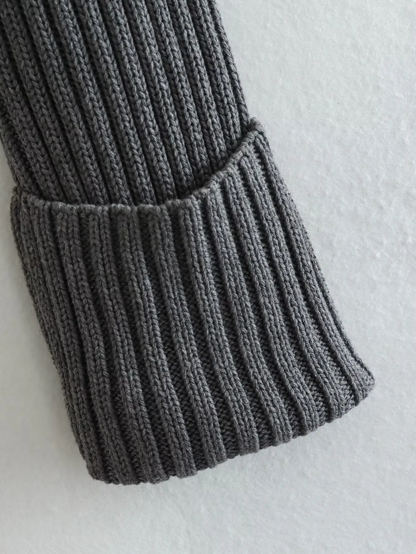 New Fall/Winter Slim Fit Women's Ribbed Turtleneck Knit Sweater, Fashionable and Warm Solid Color Pullover S-240804-26