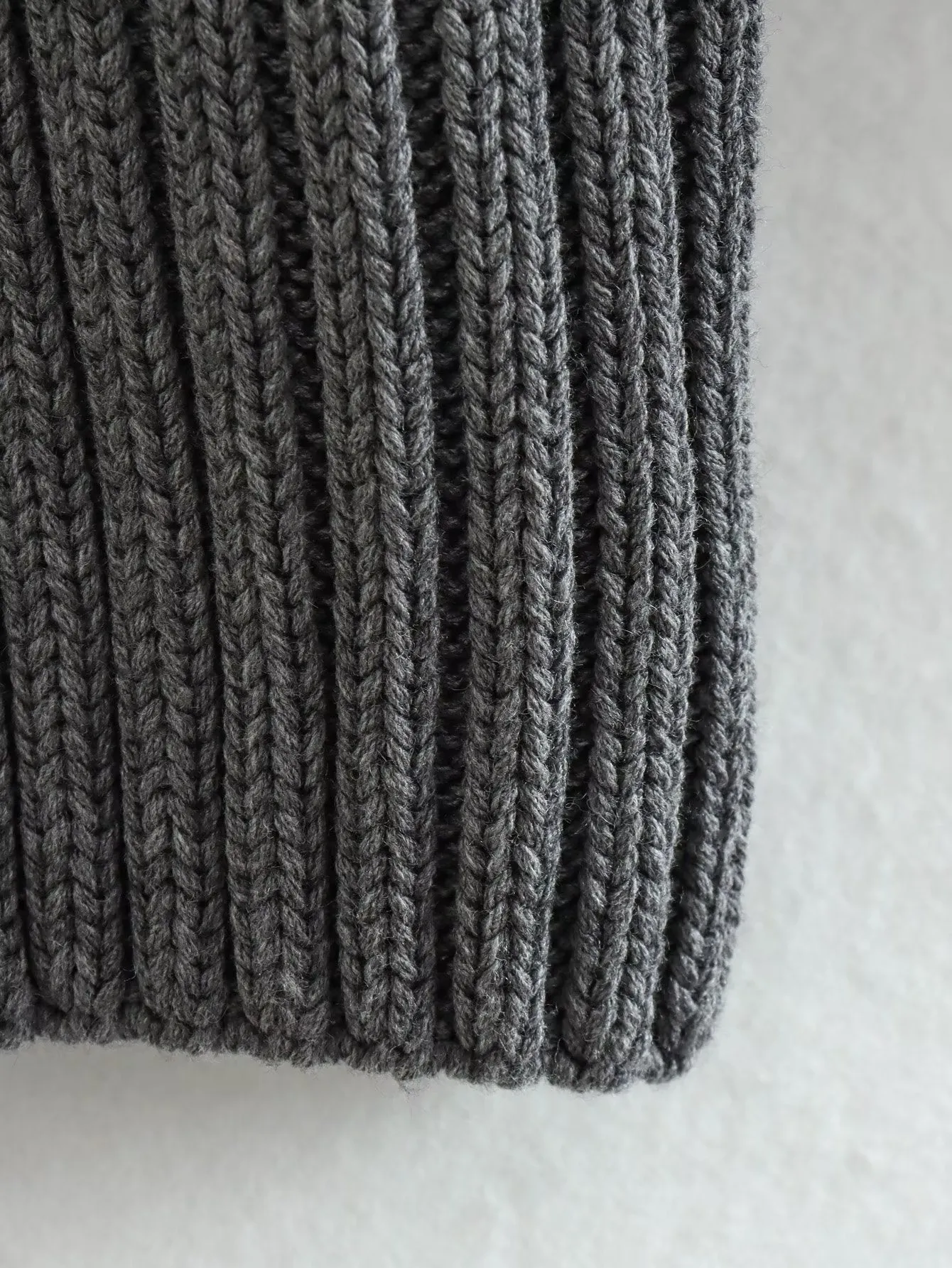 New Fall/Winter Slim Fit Women's Ribbed Turtleneck Knit Sweater, Fashionable and Warm Solid Color Pullover S-240804-26