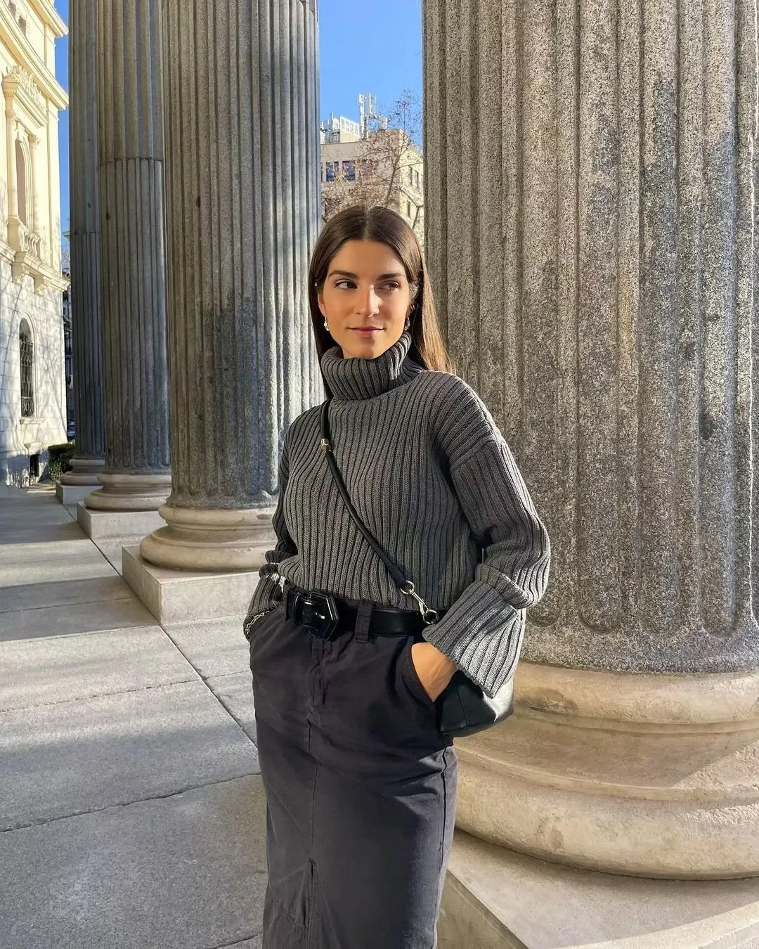 New Fall/Winter Slim Fit Women's Ribbed Turtleneck Knit Sweater, Fashionable and Warm Solid Color Pullover S-240804-26