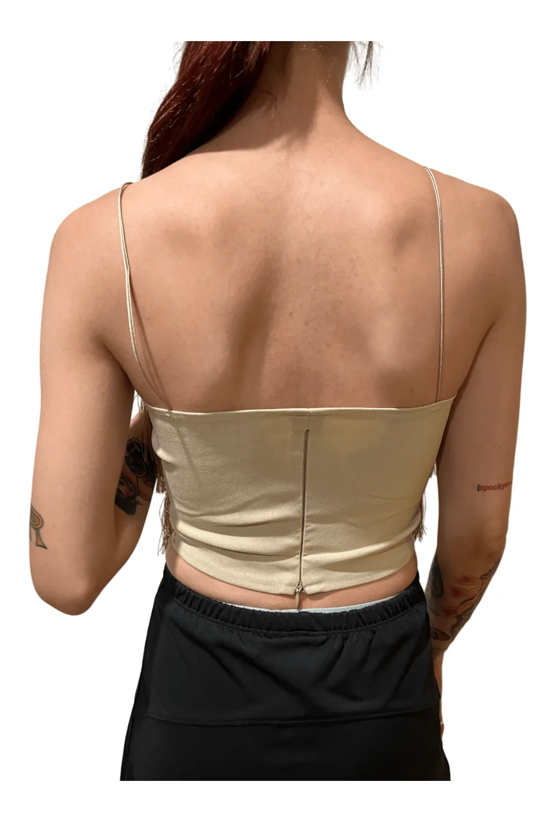 Nude Layered Fringe Bralette