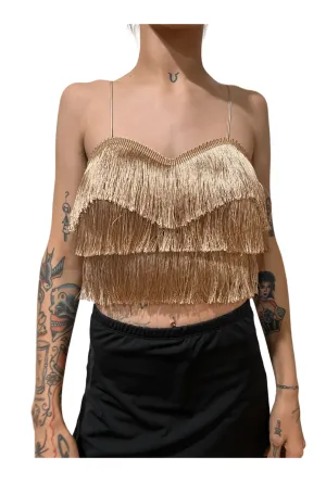 Nude Layered Fringe Bralette