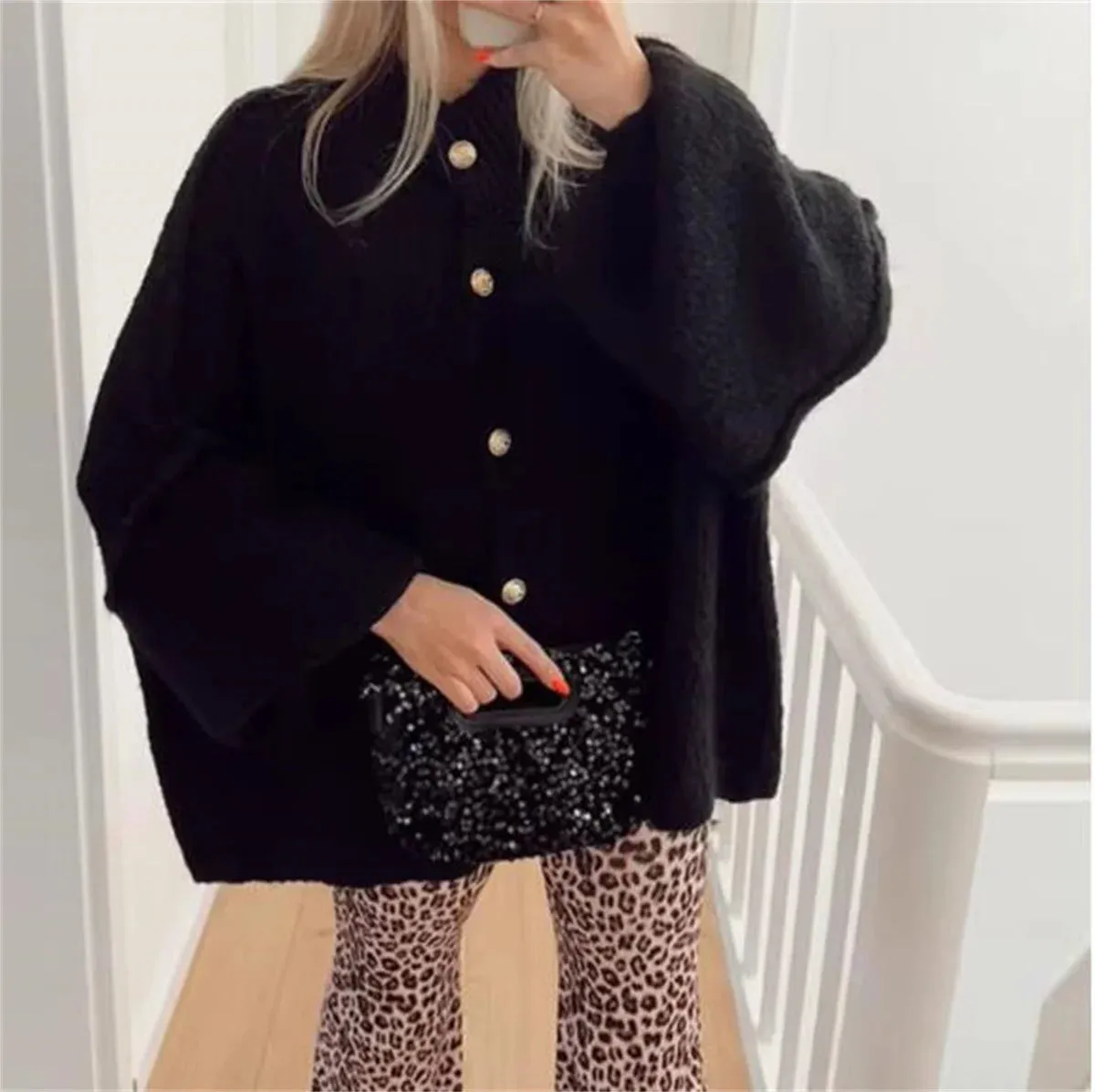 Obsidian Phoenix Women's French Loose Cardigan