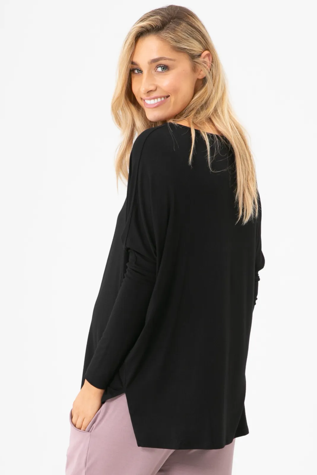 Organic Bamboo Liv Long Sleeve Slouch Maternity Top