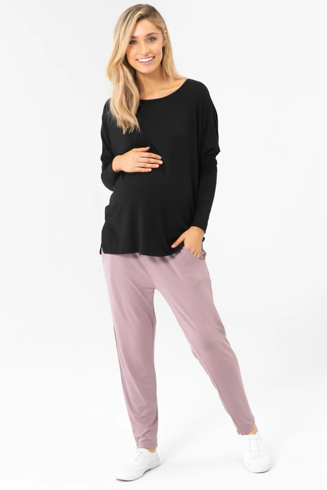 Organic Bamboo Liv Long Sleeve Slouch Maternity Top