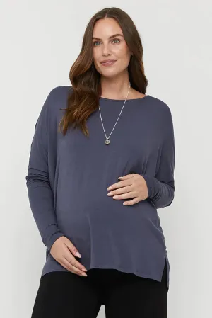 Organic Bamboo Liv Long Sleeve Slouch Maternity Top