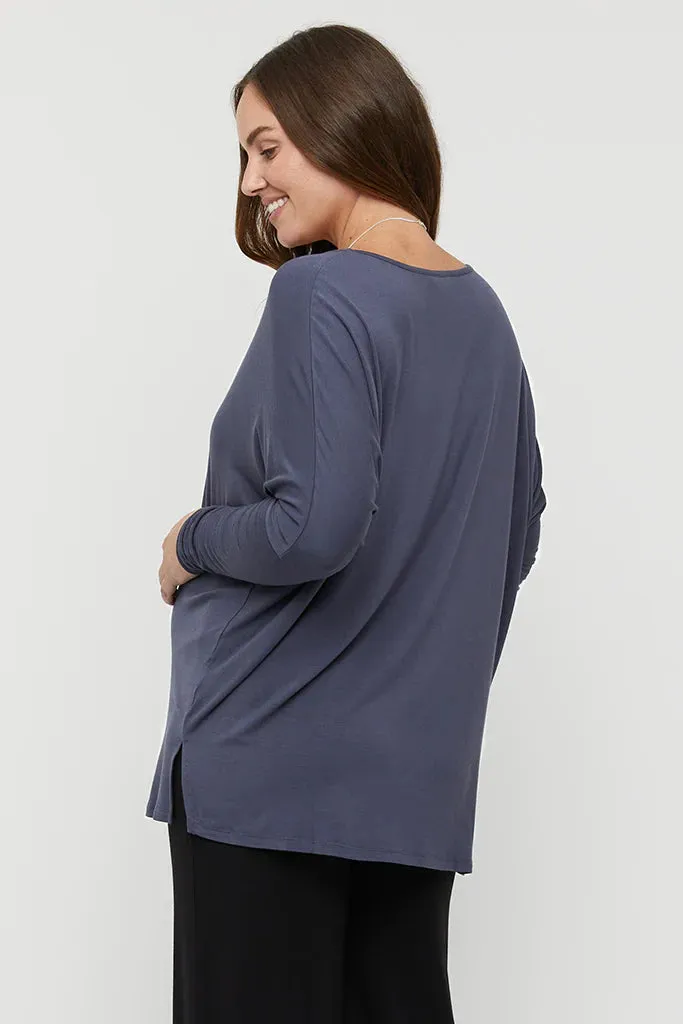 Organic Bamboo Liv Long Sleeve Slouch Maternity Top