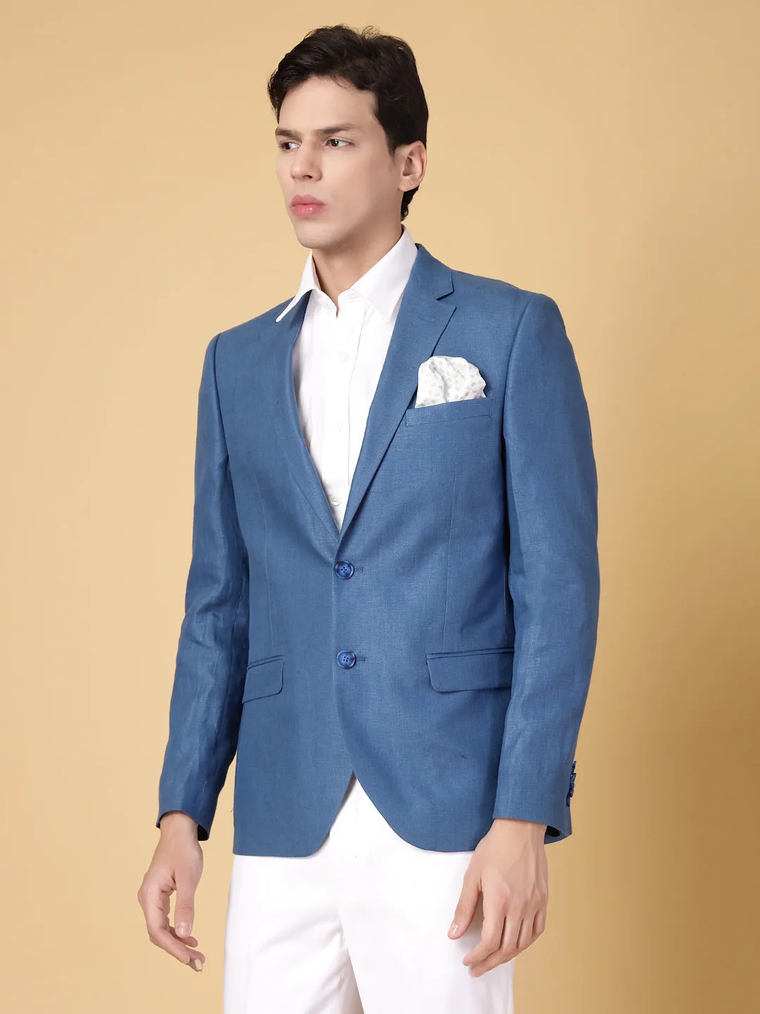 Oriental Blue 100% Hemp Solid Jacket