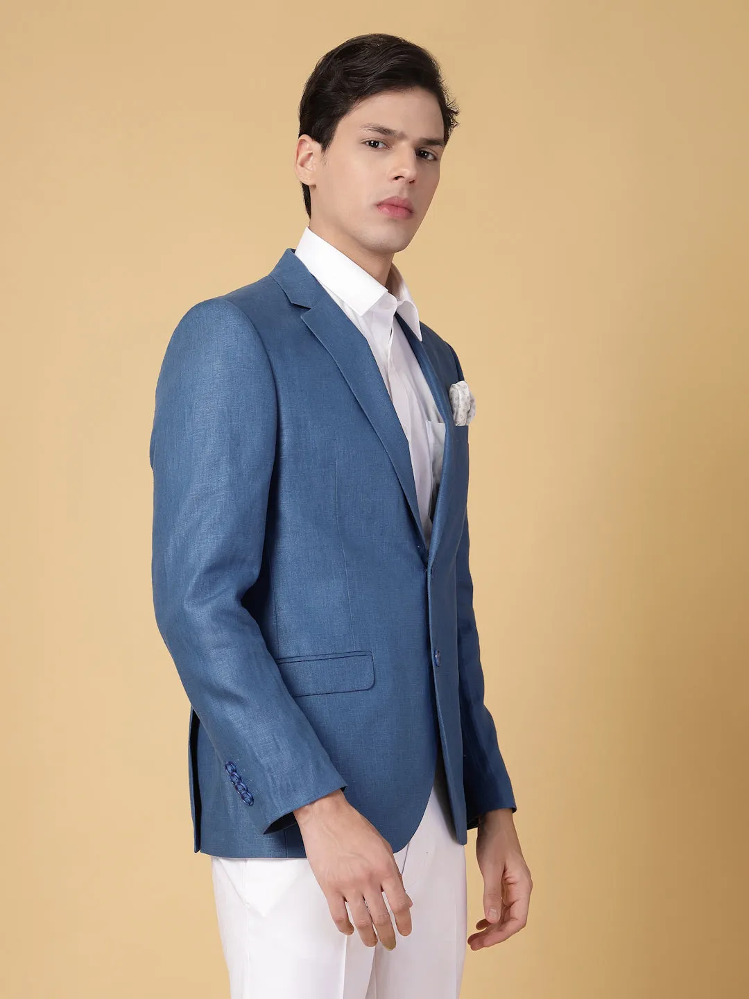 Oriental Blue 100% Hemp Solid Jacket