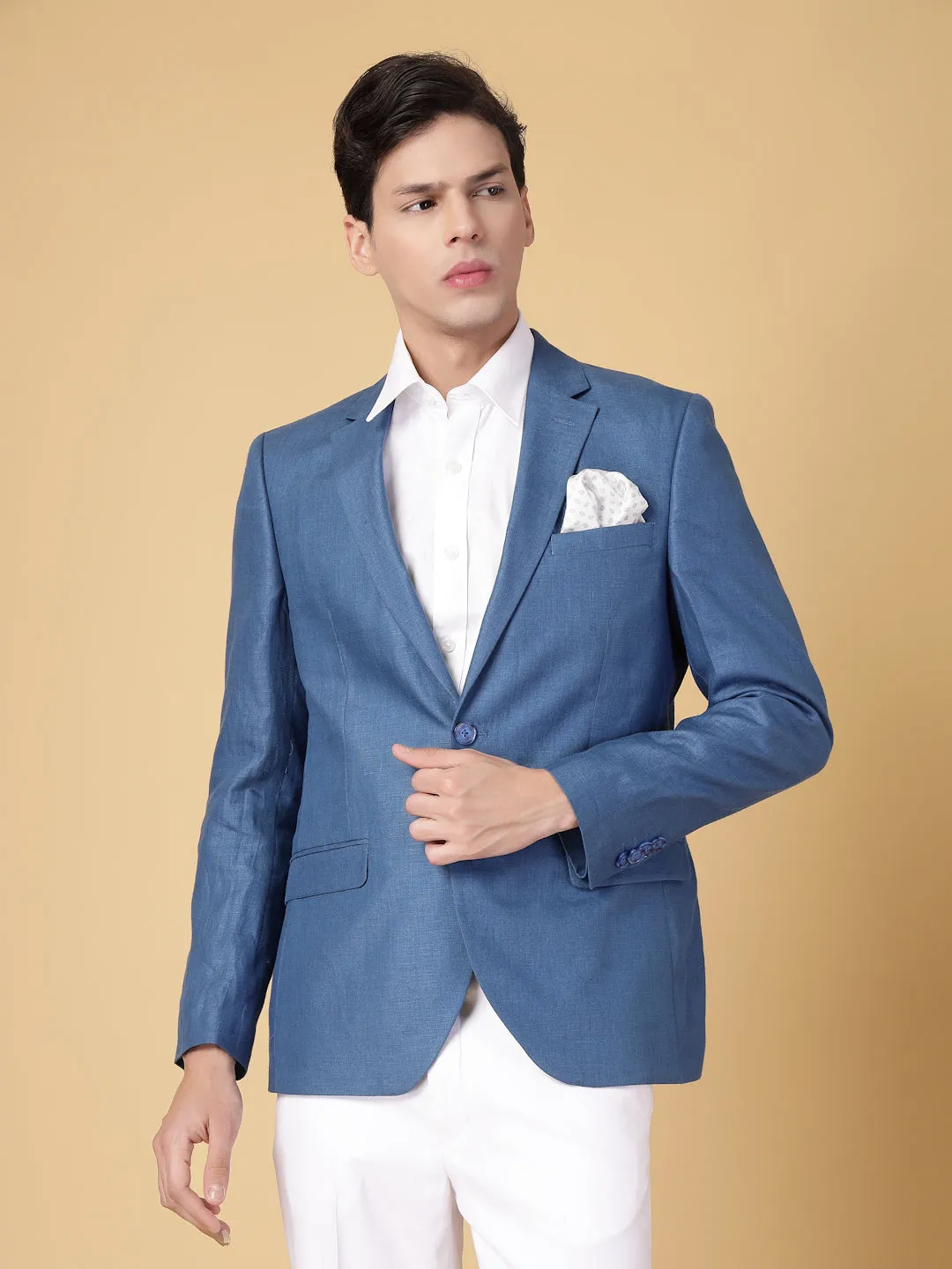 Oriental Blue 100% Hemp Solid Jacket