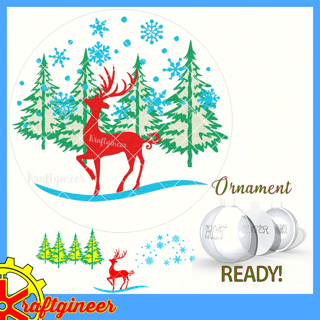 Ornament Deer Scene