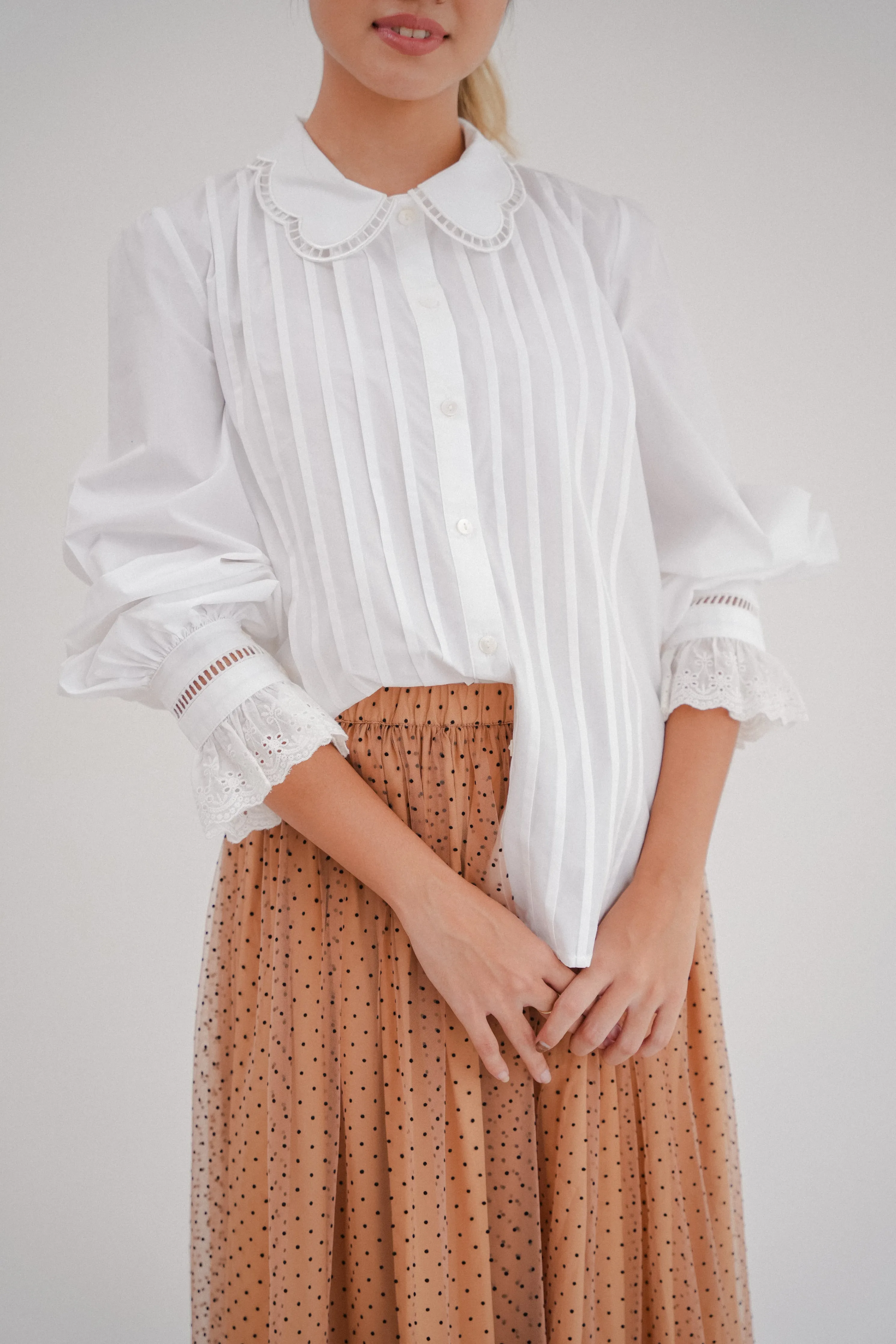 ORSAY SKIRT IN TAN POLKA