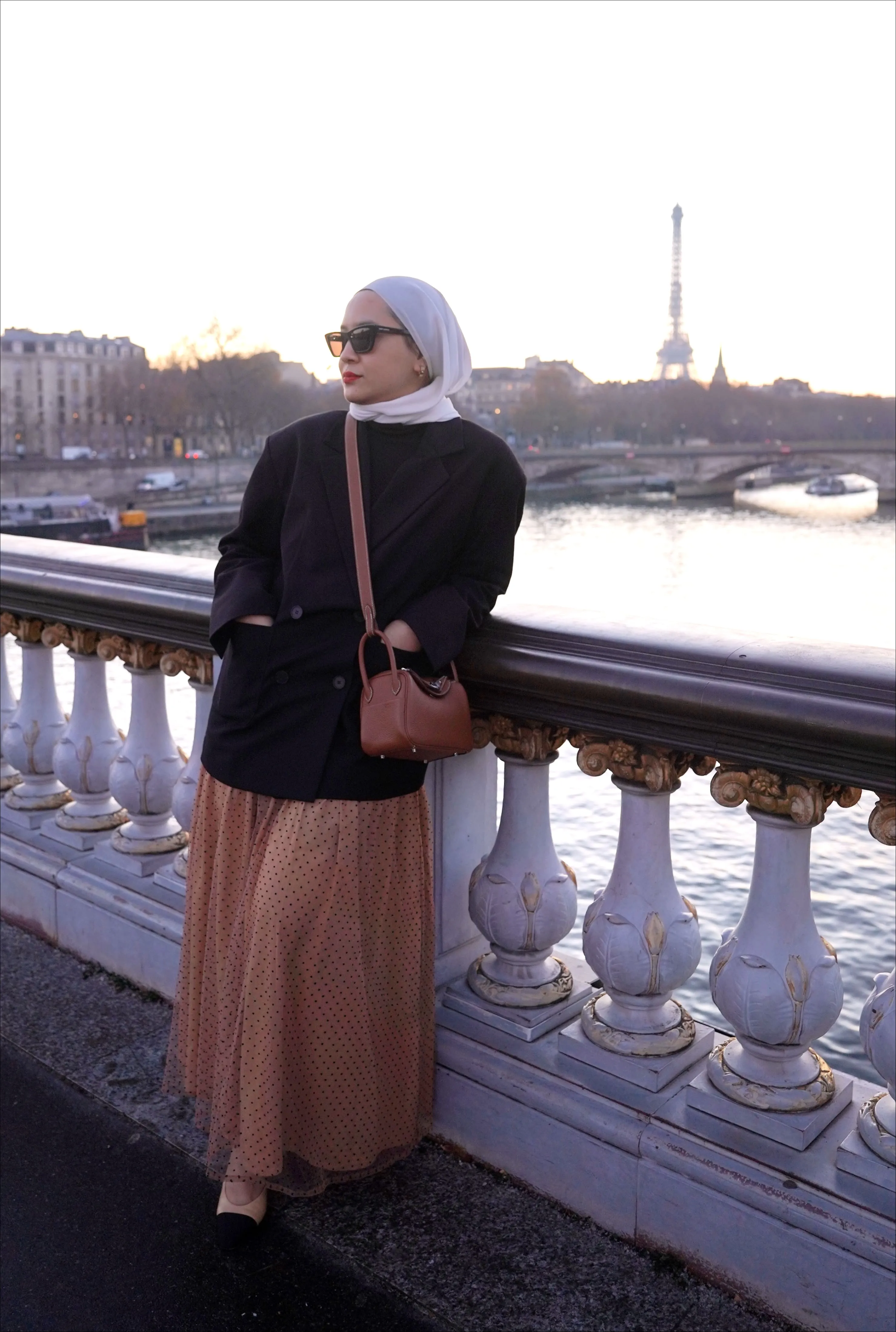 ORSAY SKIRT IN TAN POLKA