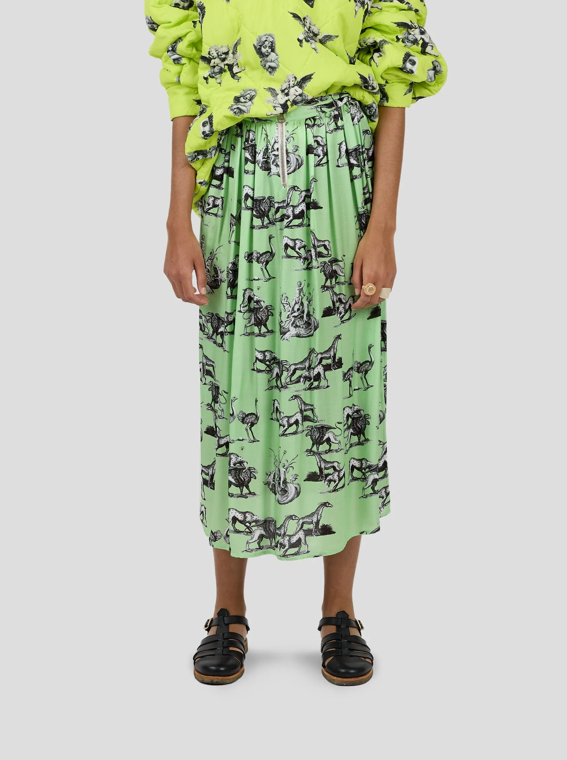 Orso Long skirt in Demon Print