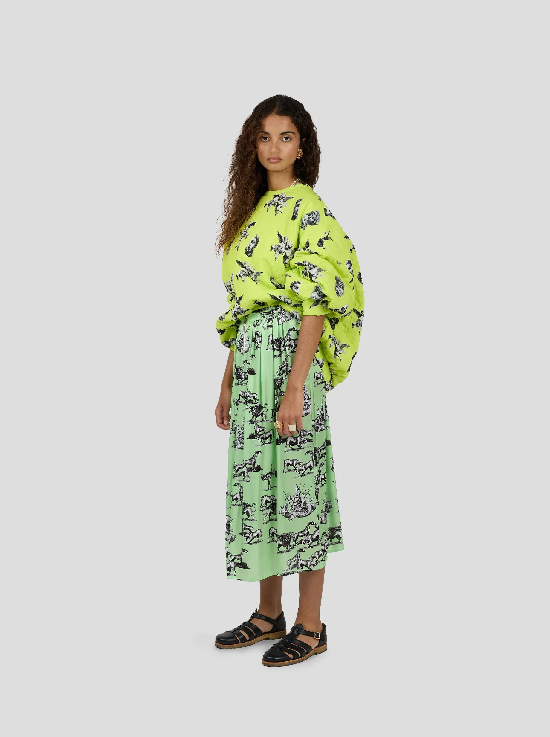 Orso Long skirt in Demon Print