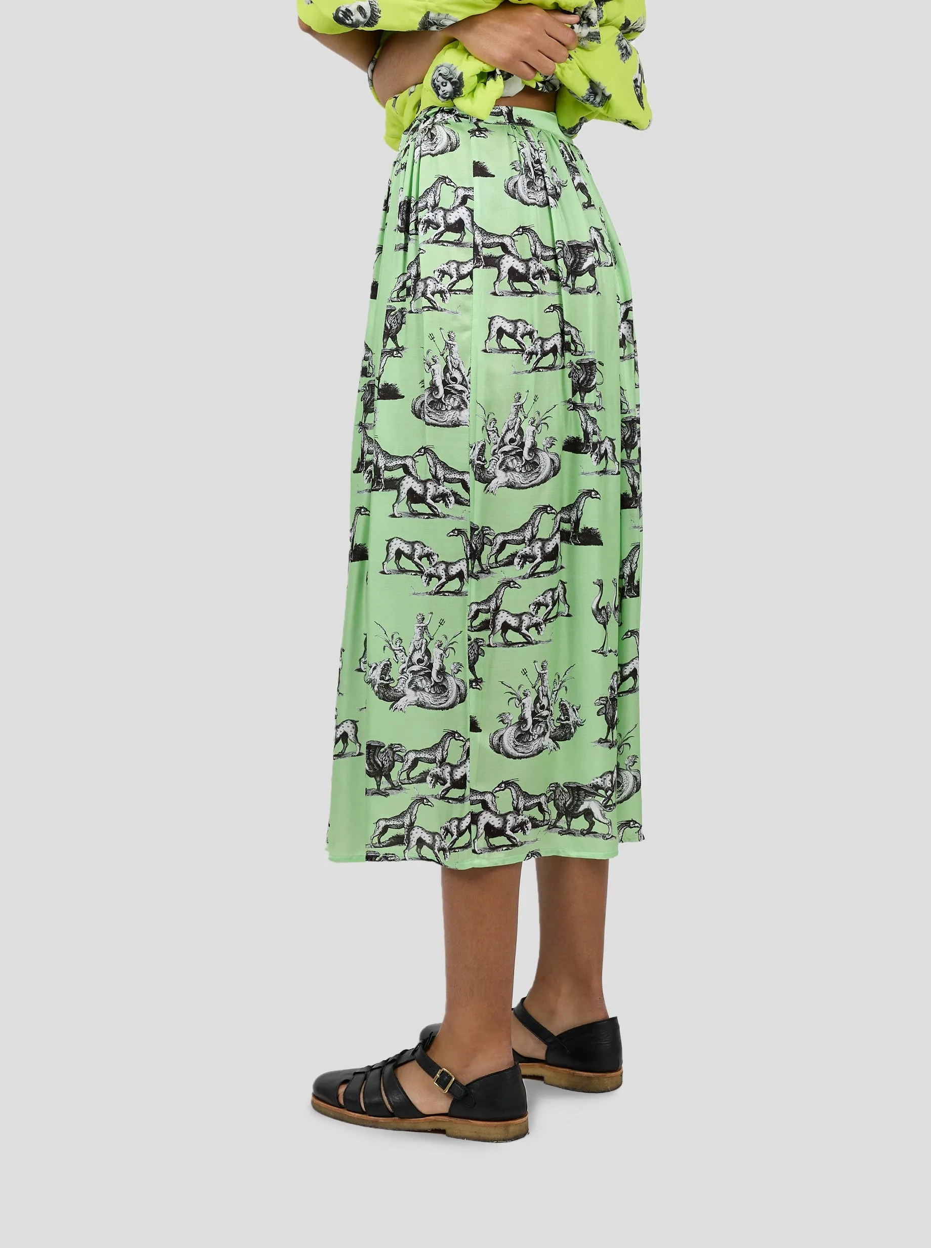 Orso Long skirt in Demon Print