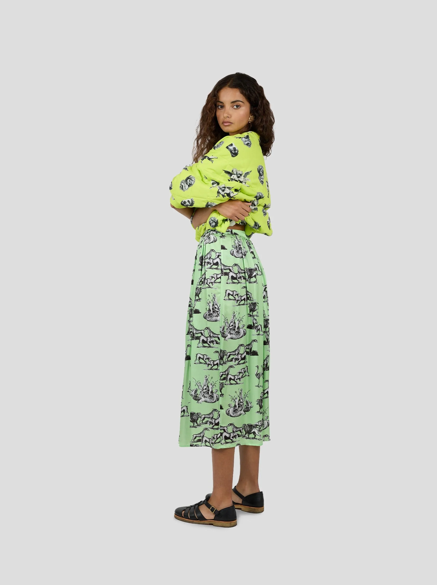 Orso Long skirt in Demon Print
