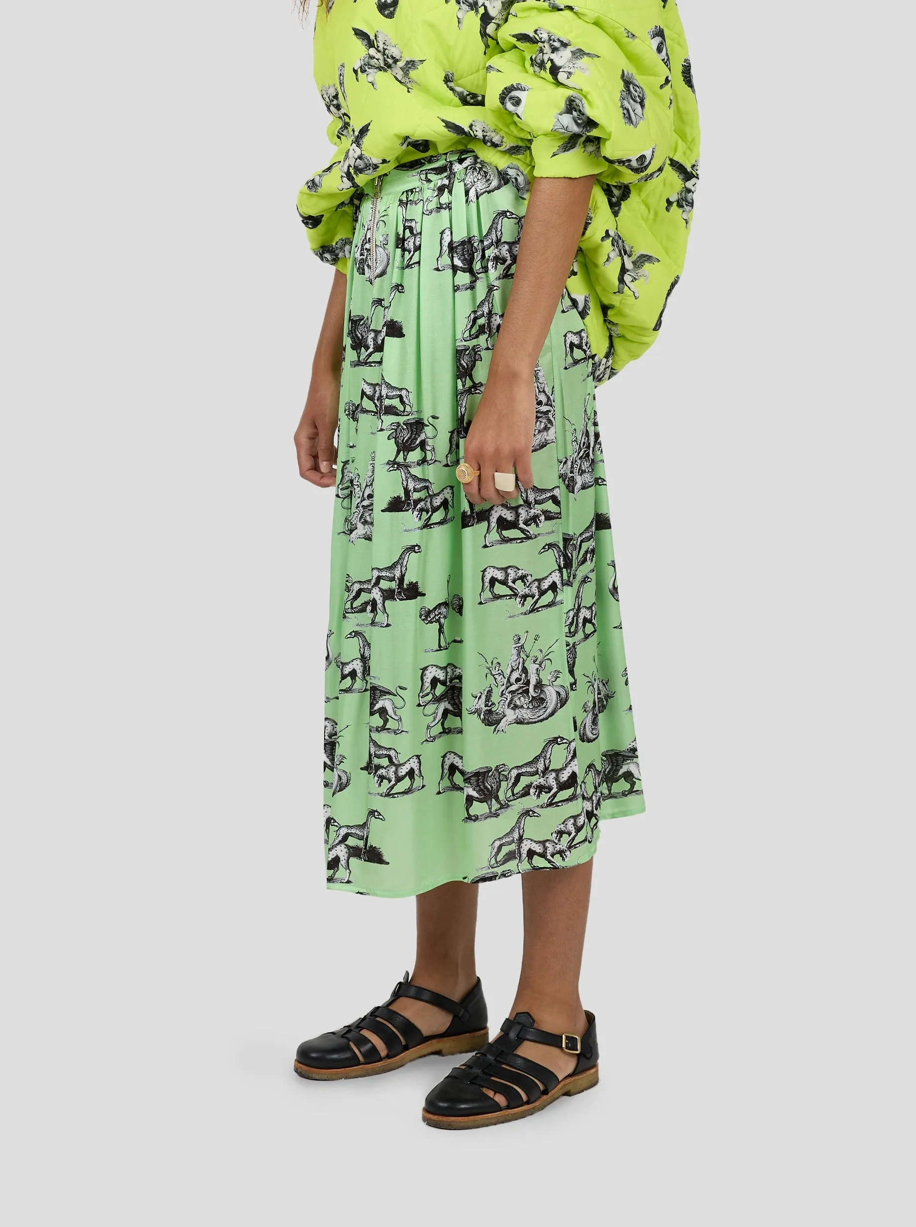 Orso Long skirt in Demon Print