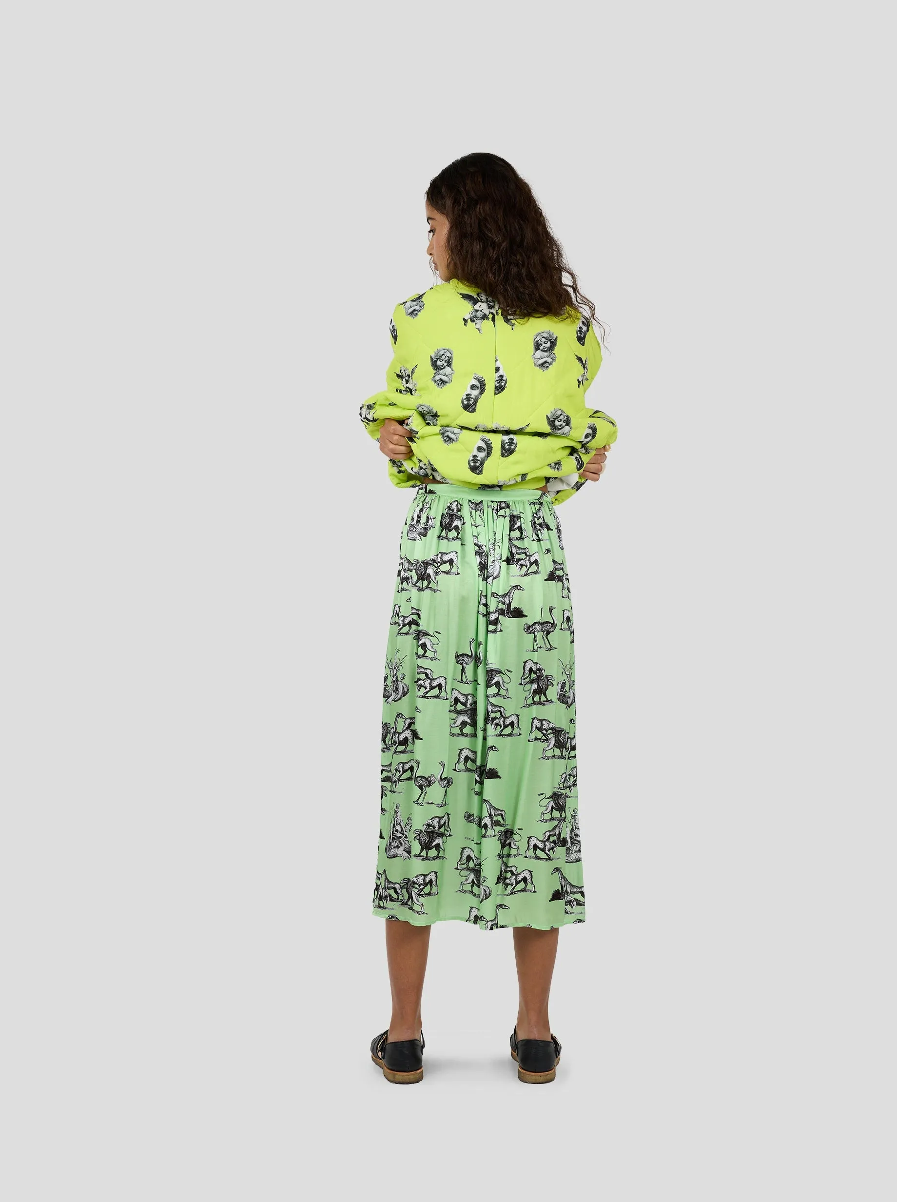 Orso Long skirt in Demon Print