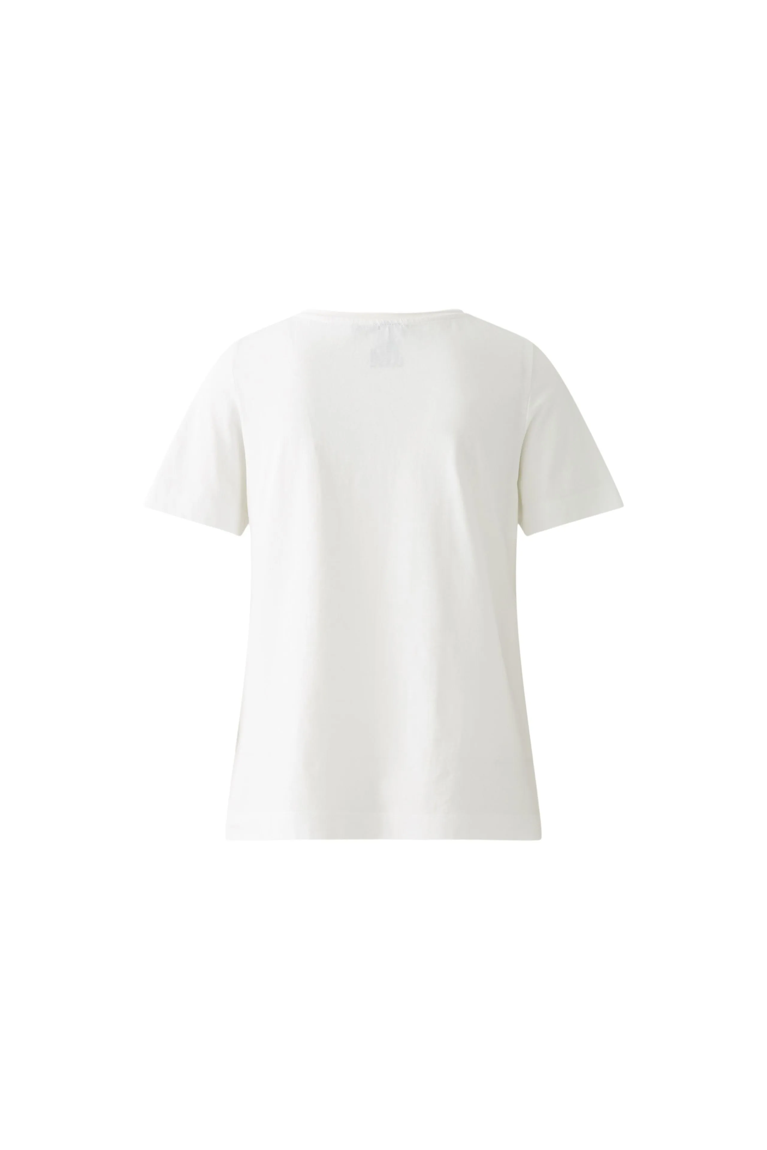 Oui White T-shirt With Blue Flower Motif
