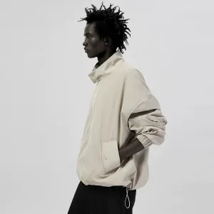 Oversized Nylon Zip-Up Jacket