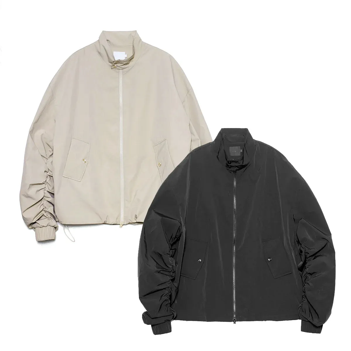 Oversized Nylon Zip-Up Jacket