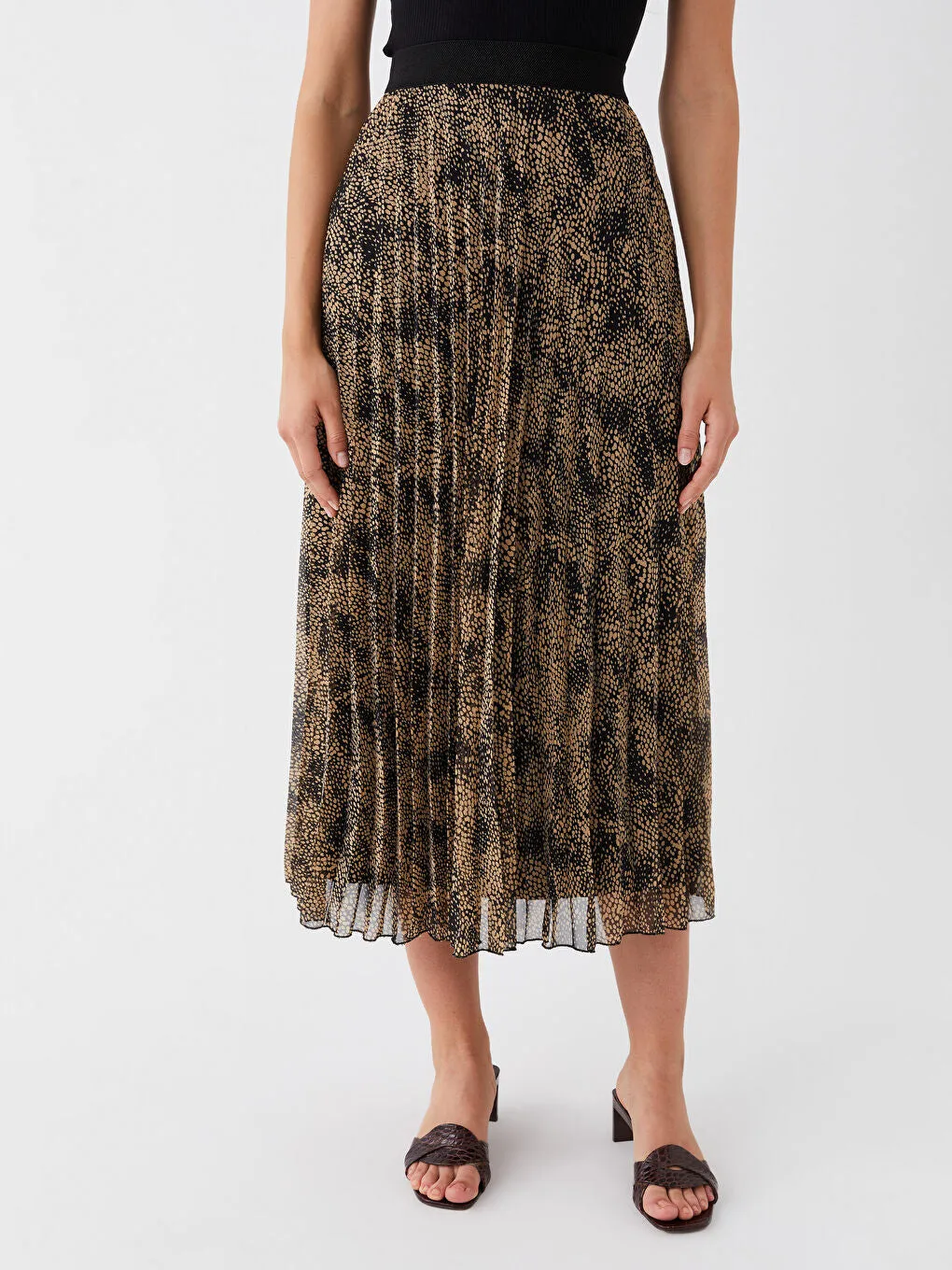 Patterned Women Skirt With Elastic Waist