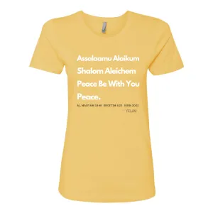 Peace & Blessing Women's Boyfriend Tee – 100% Cotton, Unity Message