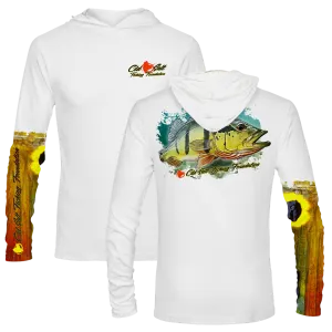 Peacock Bass Long Sleeve Hooded Performance Shirt