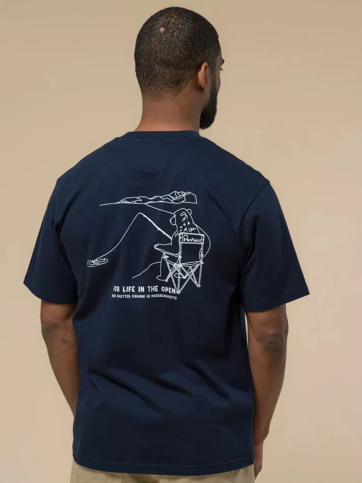 Penfield Fishing Bear T-Shirt Navy
