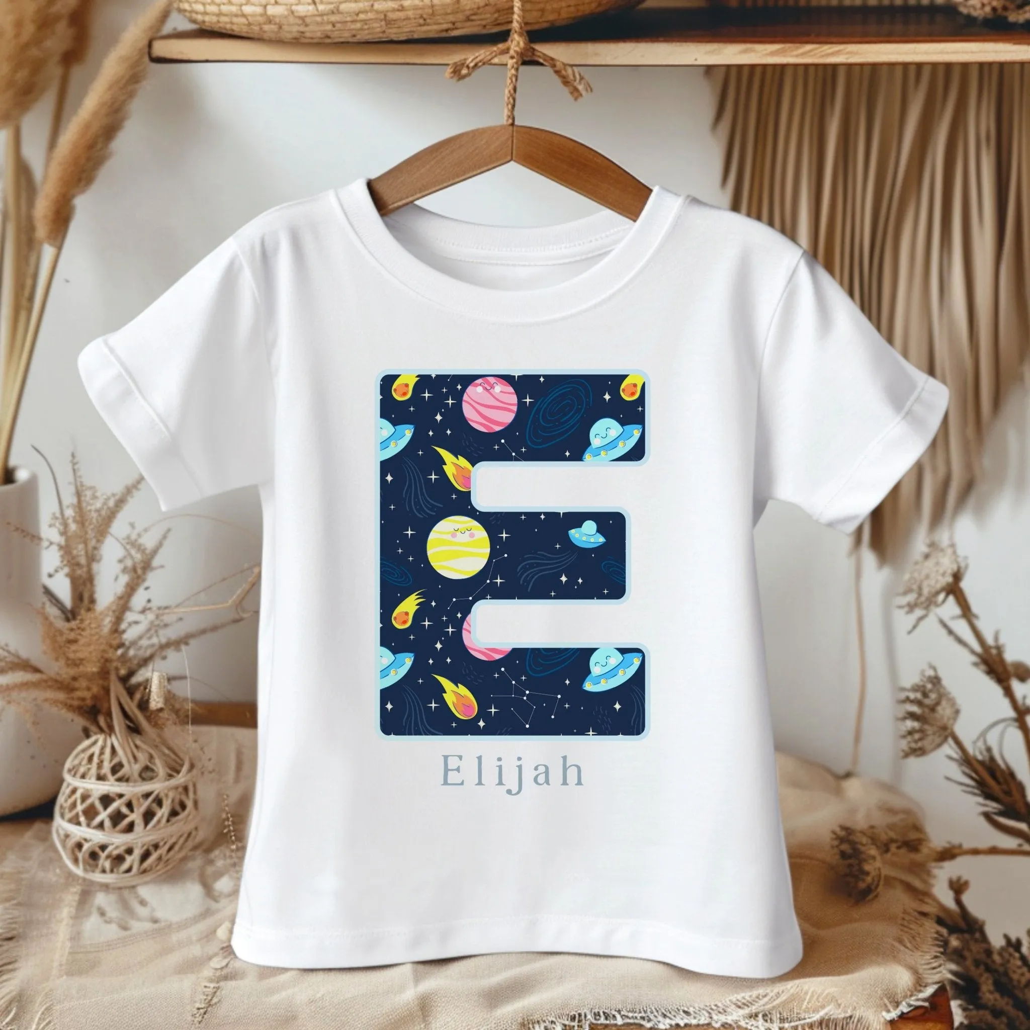 Personalised Name Galaxy Theme Toddler & Kids T Shirt