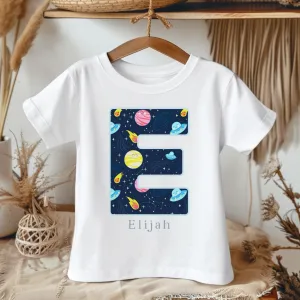 Personalised Name Galaxy Theme Toddler & Kids T Shirt