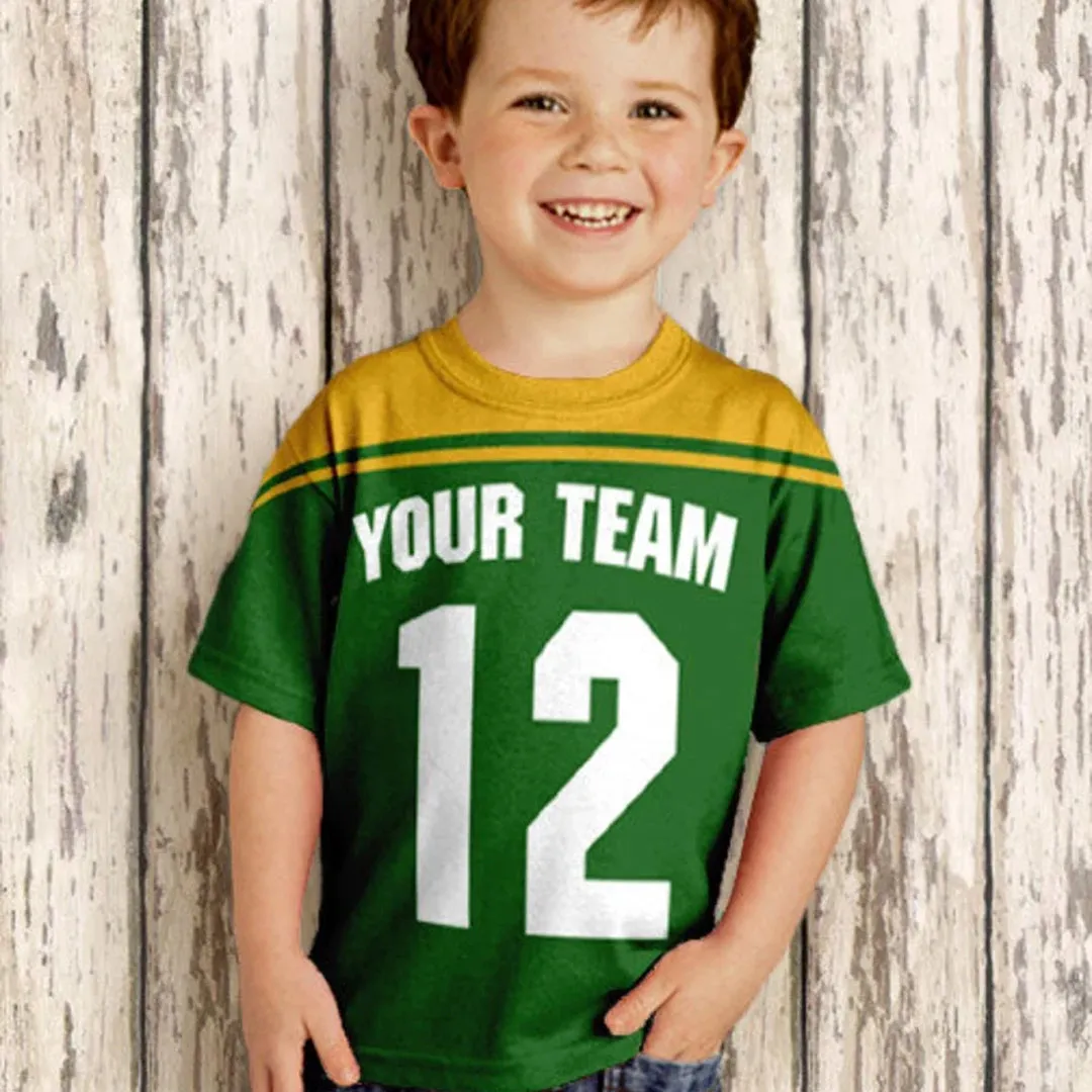 Personalized 3D Shirt, Football Jersey Shirt - Boy's Personalized Football T-Shirt, Any Team Colors, Sport Birthday Shirt